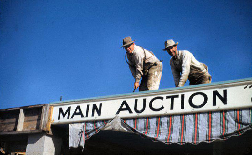 old time photo of main auction